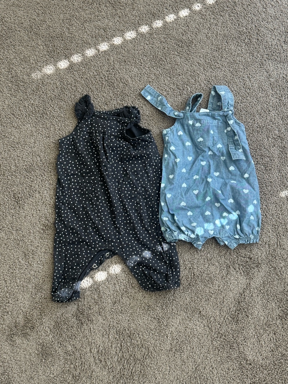 Carters overall Polka dot Set in Black & denim